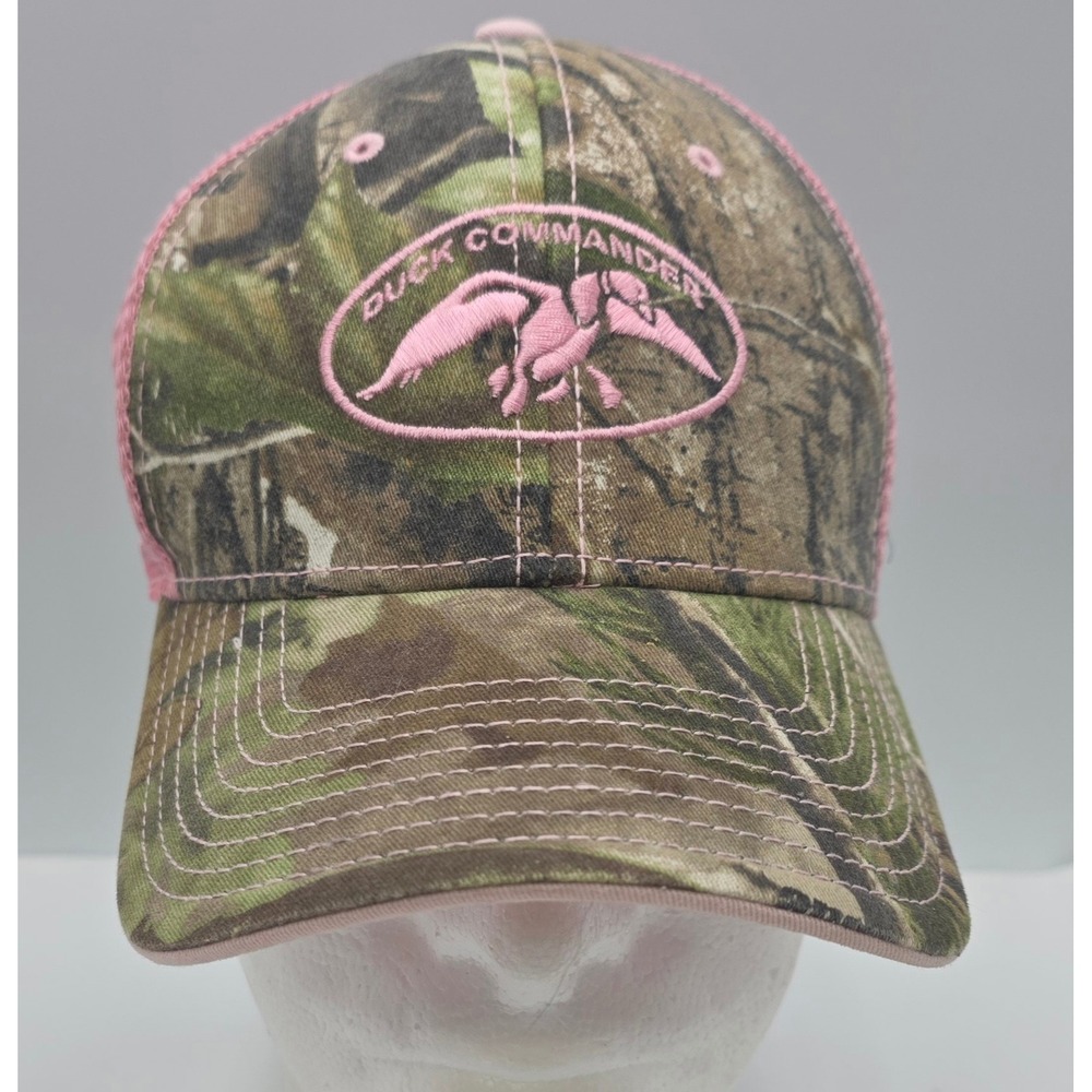 Duck‎ Commander x The Game Trucker Hat Pink Camo Mesh Back Strapback Cap Hunting